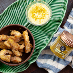 Isca de peixe com maionese de lemon pepper